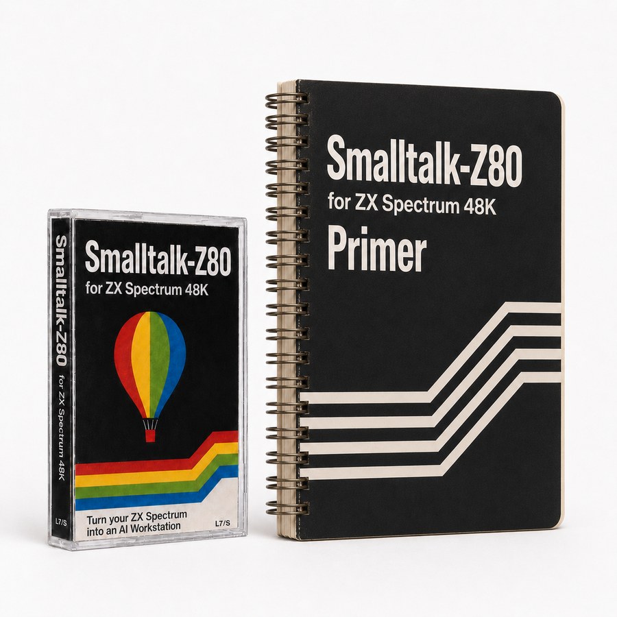 Smalltalk-Z80 cassette and spiral-bound Primer